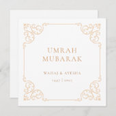 Vintage Umrah Mubarak Gold Frame Greeting Card シーズンカード (正面/裏面)