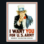 Vintage Uncle Sam I Want You Army ポスター<br><div class="desc">Vintage Uncle Sam I Want You Army poster support our troops military heroes spec ops</div>