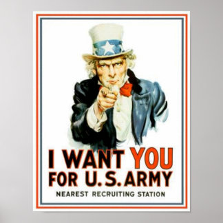 Vintage Uncle Sam I Want You Army ポスター