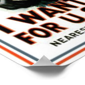 Vintage Uncle Sam I Want You Army ポスター (角)