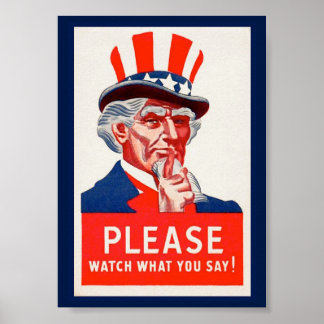 Vintage Uncle Sam WW2 Propaganda Poster ポスター