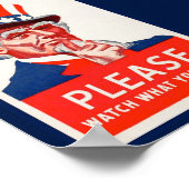 Vintage Uncle Sam WW2 Propaganda Poster ポスター (角)