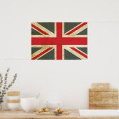 Vintage Union Jack British Flag ポスター (キッチン)