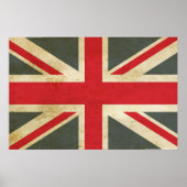 Vintage Union Jack British Flag ポスター (正面)