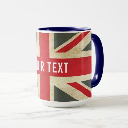 Vintage Union Jack British Flag マグカップ (正面右)