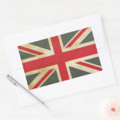 Vintage Union Jack British Flag 長方形シール (封筒)