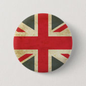 Vintage Union Jack British Flag Button 缶バッジ (正面)