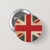 Vintage Union Jack British Flag Button 缶バッジ (正面&裏面)