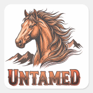 Vintage Untamed Stallion Western Shirt スクエアシール