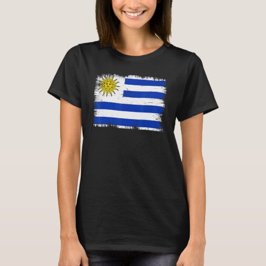 Vintage Uruguay Flag Uruguayan Independence Day Tシャツ (正面)