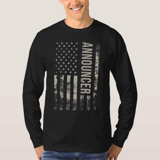 Vintage US American Flag Announcer Tシャツ (正面)