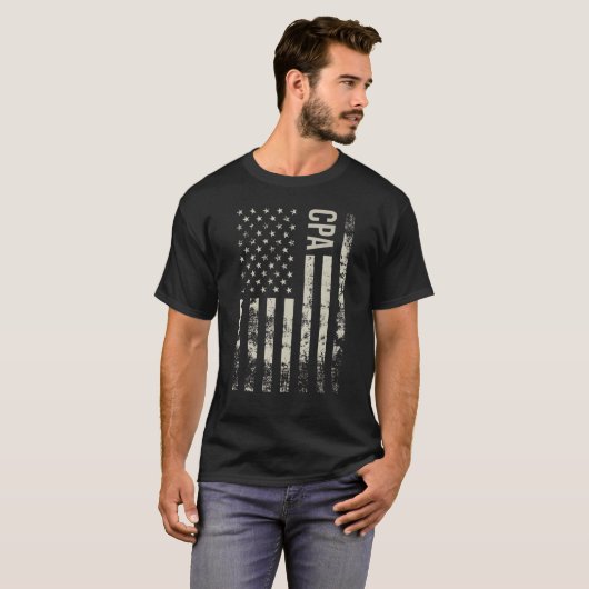 Vintage US American Flag CPA Tシャツ (正面フル)