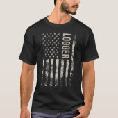 Vintage US American Flag Logger Tシャツ (正面)