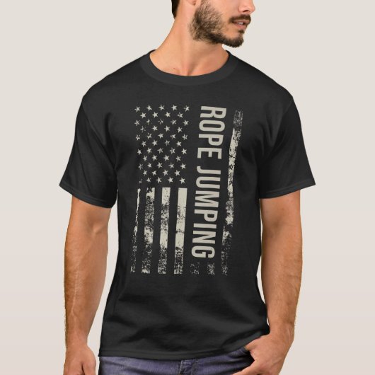 Vintage US American Flag Rope Jumping Tシャツ (正面)