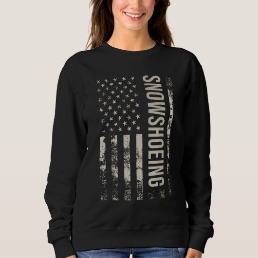 Vintage US American Flag Snowshoeing スウェットシャツ (正面)