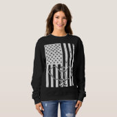 Vintage US Flag Pickleball Dad Patriotic Picklebal スウェットシャツ (正面フル)