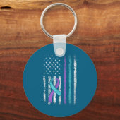 Vintage Usa American Flag Suicide Prevention Aware キーホルダー (正面)