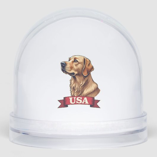 Vintage USA Golden Retriever Engraving Shirt (正面)