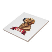 Vintage USA Golden Retriever Engraving Shirt タイル (側面)