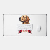 Vintage USA Golden Retriever Engraving Shirt デスクマット (キーボード&マウス)
