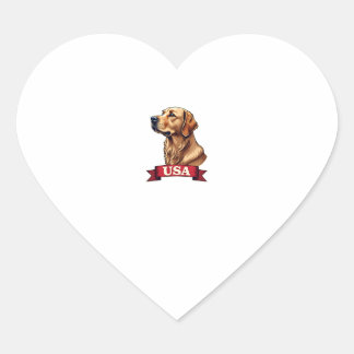 Vintage USA Golden Retriever Engraving Shirt ハートシール