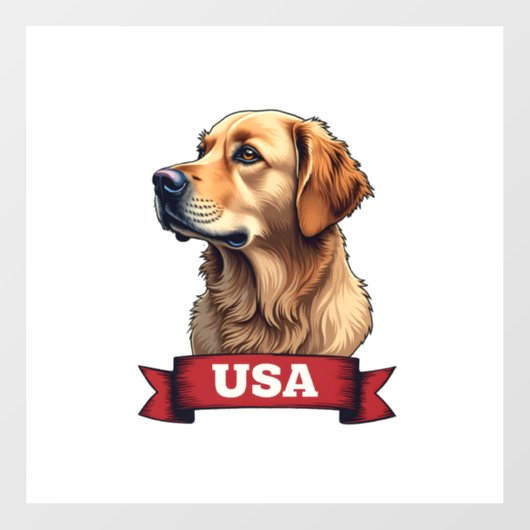 Vintage USA Golden Retriever Engraving Shirt 4 ウィンドウサイン (シート)