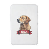 Vintage USA Golden Retriever Engraving Shirt 4 バスマット (正面縦)