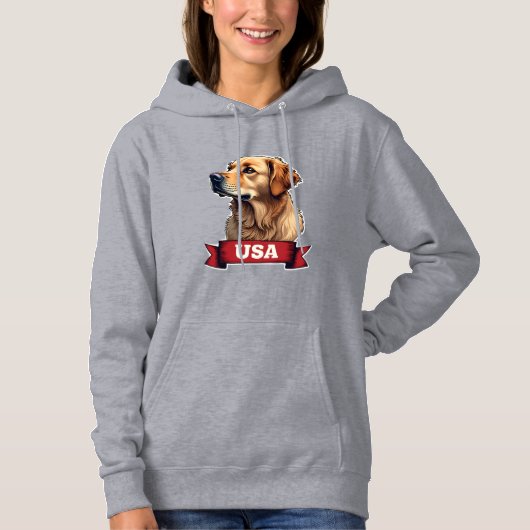 Vintage USA Golden Retriever Engraving Shirt 4 パーカ (正面)