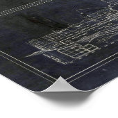 Vintage USS Arizona Blueprints ポスター (角)