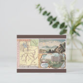 Vintage Utah Map ポストカード (スタンド正面)