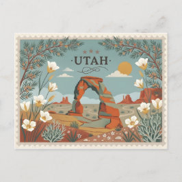 Vintage Utah Travel Delicate Arch Arches National シーズンポストカード