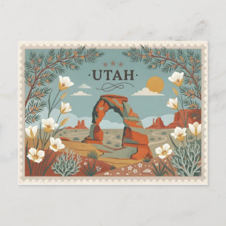Vintage Utah Travel Delicate Arch Arches National シーズンポストカード
