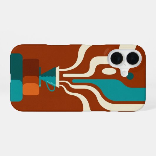 Vintage V60 Coffee Pour iPhone 16ケース (裏面横)