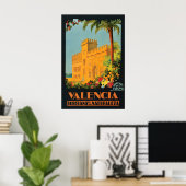 Vintage Valencia Spain Travel Poster Retro Wall ポスター (ホームオフィス)