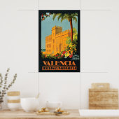 Vintage Valencia Spain Travel Poster Retro Wall ポスター (キッチン)