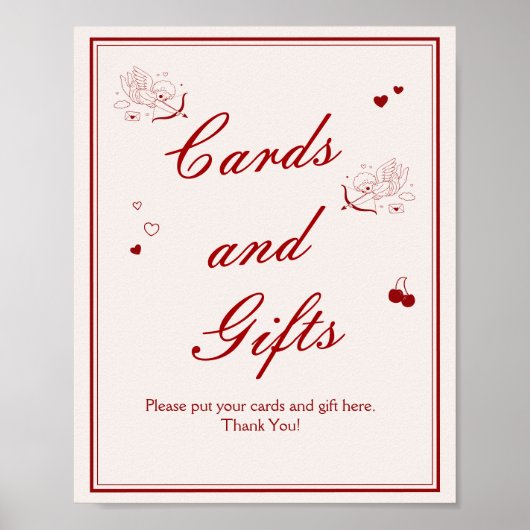  Vintage Valentine Bridal Shower Cards and Gifts ポスター (正面)