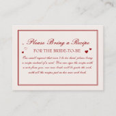 Vintage Valentine Bridal Shower Recipe Request エンクロージャーカード (正面)