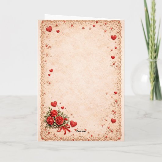 Vintage Valentine Card with Cupid カード (裏面)