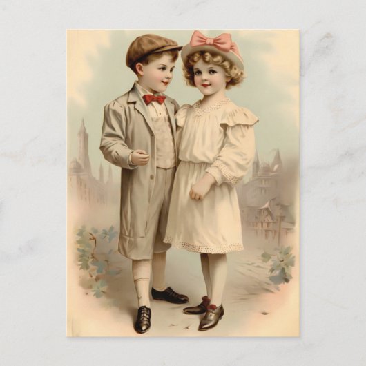 Vintage Valentine Children Postcard ポストカード (正面)
