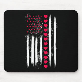 Vintage Valentine Day American Flag Heart Perfect  マウスパッド