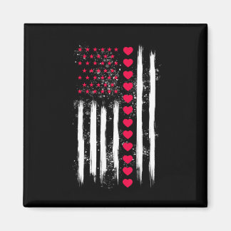 Vintage Valentine Day American Flag Heart Perfect  マグネット
