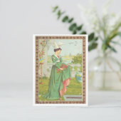 Vintage Valentine Medieval Lady with Flowers シーズンカード (スタンド正面)
