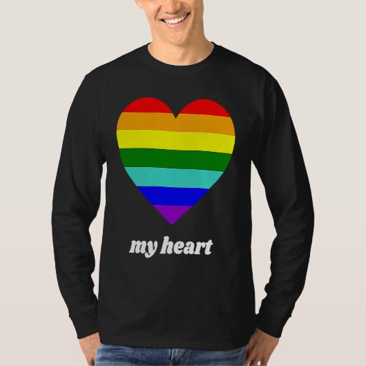 Vintage Valentine Rainbow My Heart Tシャツ (正面)