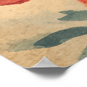 Vintage Valentine`s Day Cat With Heart  ポスター (角)