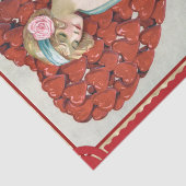 Vintage Valentine Young Woman with Love Letters 薄葉紙 (詳細)