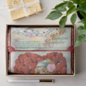 Vintage Valentine Young Woman with Love Letters 薄葉紙 (ギフト)