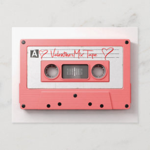 Vintage Valentines Audio Cassette Mix Tape シーズンポストカード