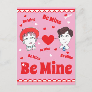 Vintage Valentines Postcard,  Be Mine! ポストカード