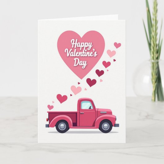 Vintage Valentines Truck Love Card カード (正面)