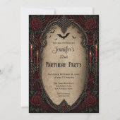 Vintage Vampire Gothic Birthday Invitation 招待状 (正面)